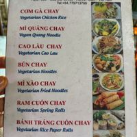 Menu at Quan Chay - Cua Dai in Hoi An