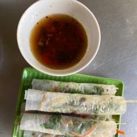 Fresh spring rolls with delicious sauce at Quan Chay - Cua Dai in Hoi An