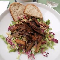 Mushroom salad at Herbe in Reggio Emilia