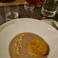 Flan di zucca con salsa alle nocciole at Herbe in Reggio Emilia
