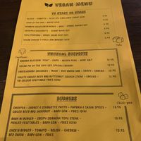 Menu  at Ilkley Moor Vaults in Ilkley