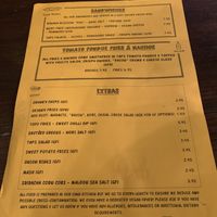 Menu at Ilkley Moor Vaults in Ilkley