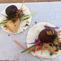 Falafel tostada   at Pear Tree in Hermanus