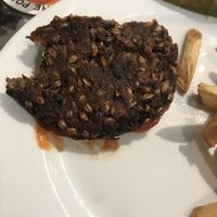 Veggie burger patty. So bad I couldn’t even finish it.  at The Portsmouth Brewery in Portsmouth