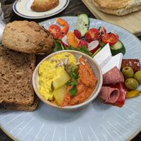 Vegan breakfast plate at Café Bubu in Leipzig