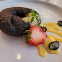Banana bread Donut with lemon curd at Manjerica in Lisbon
