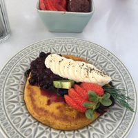 Pancakes and the açai bowl.   at Manjerica in Lisbon
