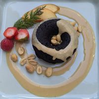 Vegan doghnut with peanut butter at Manjerica in Lisbon