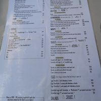 Menu at Manjerica in Lisbon
