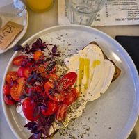 What a lovely cashew cheese/tomato bread. #Veganuary at Manjerica in Lisbon