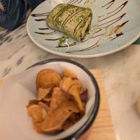 Avocado wrap and sweet potato chips at Manjerica in Lisbon