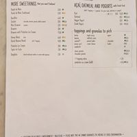 Menu at Manjerica in Lisbon