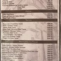 Menu (January 2025) at Lo De Monik in Havana