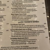 Vegan menu at Qulture in Puerto Vallarta