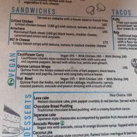 Menu at Qulture in Puerto Vallarta