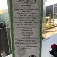 Hot drinks menu as at 19-09-19 at Coogle Cafe in Narrabri
