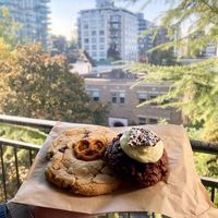 Bonus cookie and Nanaimo cookie  at Bonus Bakery in Vancouver