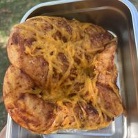 Pizza pretzel  at Bonus Bakery in Vancouver