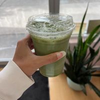 matcha latte at Valhalla Bakery in St Petersburg