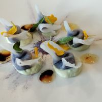 Sweet potato filled with lemon oil at Antonio Chiodi Latini in Turin