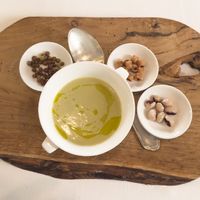 Lentils and beans and oil in a soup yummmm  at Antonio Chiodi Latini in Turin