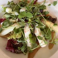 White asparagus saladd  at Pllek in Amsterdam