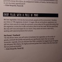 Menu at Pllek in Amsterdam