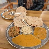 Vegan friendly thali at Good Vibes Cafe in Agra