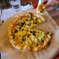 Tuna pizza at Vegan Pub in Bratislava