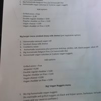 English menu pg 1 at Vegan Pub in Bratislava