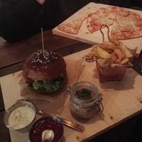 Beyond Meat burger menu and vegan pizza at Vegan Pub in Bratislava