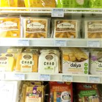Fair variety of plant-based cheese (and organic regular dairy) at Harvest House in Concord