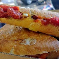 Pepperoni toastie at Little Mylkbar in Parkville