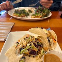 So good! Mushroom Street Tacos and Arugala Toast. So good we came 2 days in a roww  at Tender Loving Coffee in Chico