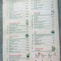 menu at Hidden Gem Cafe in Hanoi