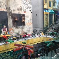 inside at Hidden Gem Cafe in Hanoi