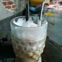 Coconut milk latte sans chocolate syrup at Hidden Gem Cafe in Hanoi