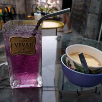 Egg coffee and iced tea! at Hidden Gem Cafe in Hanoi