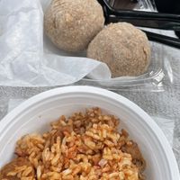 Jambalaya and Boudin Balls at Soul Food Vegan in Houston