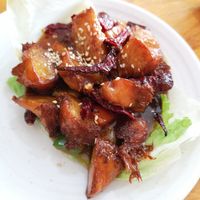 Gong Bao monkeyhead mushroom at Leaf Corner 慈素 - Sembawang in North Singapore