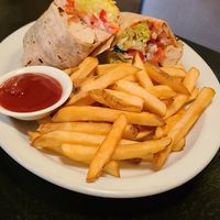 California Chick'Un Wrap at Green Earth Vegan Cuisine in Toronto