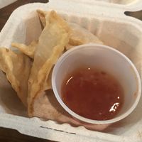 DELICIOUS crispy wontons - so good!! 😋😋 at Green Earth Vegan Cuisine in Toronto
