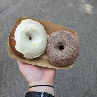 Creamsicle and cinnamon sugar donut at Prairie Vegan Pies in Cincinnati