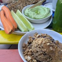 vegan cookie dough and edamame spread at Nola Kitchen in Porto