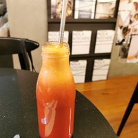 Beetroot, apple and ginger drink at Nola Kitchen in Porto