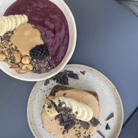 Açaí bowl and their amazing banana bread   at Nola Kitchen in Porto