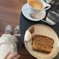 Banana Bread with Miso and Ricotta (vegan)  at Nola Kitchen in Porto