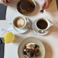 Pancakes and overnight oats  at Nola Kitchen in Porto