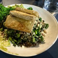 Vegan green bowl with crispy tofu    at Nola Kitchen in Porto