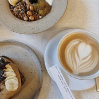 banana bread & yog  at Nola Kitchen in Porto